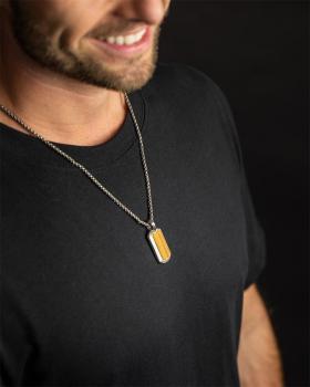 Preview: Volltitan-Halskette mit Tigerauge-Stein - Imperium Tiger